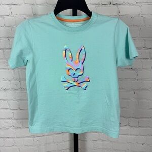 Psycho Bunny Aqua Bunny T-Shirt Size 10/12